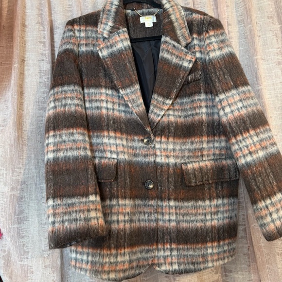 Anthropologie Brushed Plaid Blazer Jacket, NEW - Picture 4 of 13